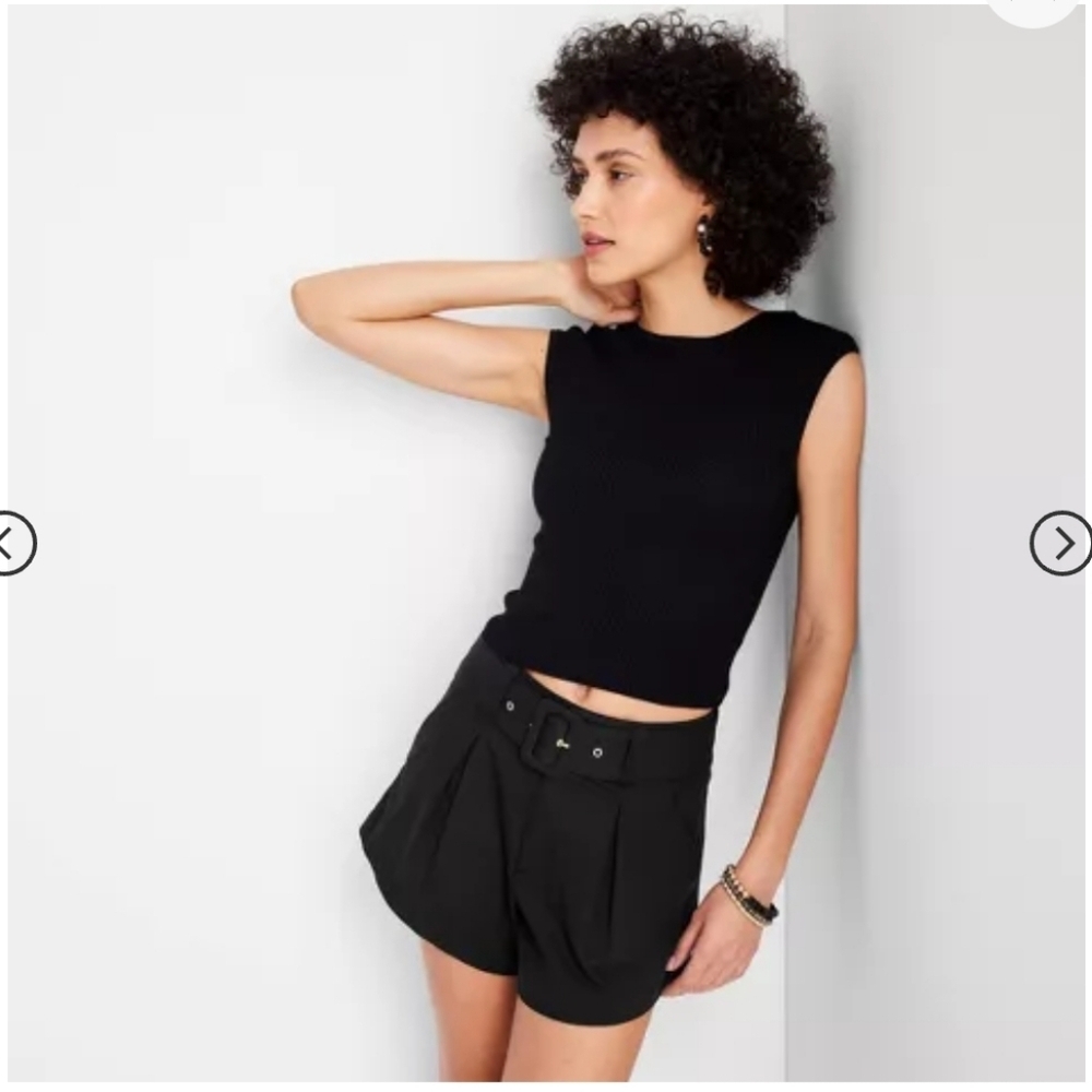 Women's High-Rise Belted Shorts - Future Collective with Jenee Naylor Black